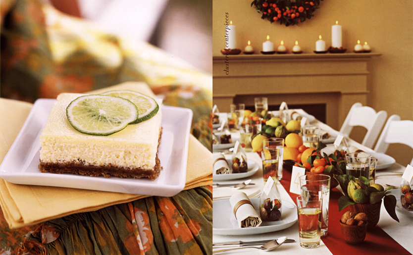 Williams Sonoma Key Lime Pie and Martha Stewart Weddings Lemon and Lime Centerpiece and Table Setting