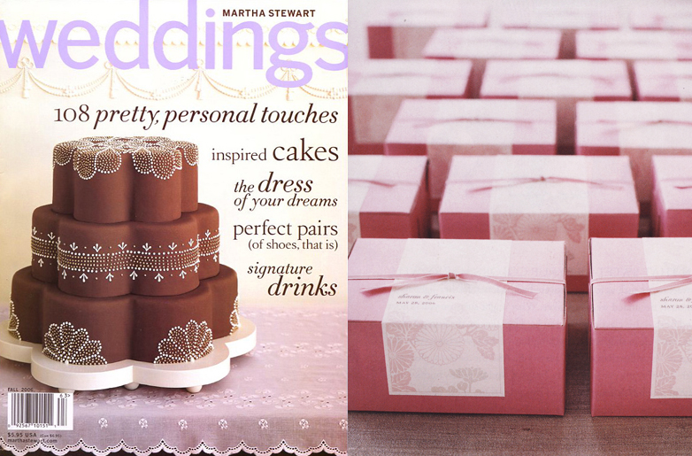 Martha Stewart Weddings Chocolate Cake Cover and Martha Stewart Weddings Sharon Slaughter Wedding Party Favor 