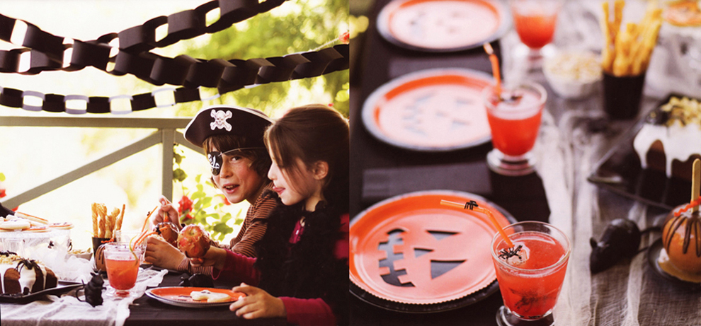 Williams Sonoma Kids Birthday Party Book Halloween Party Table Setting and William Sonoma Kids Party Table Setting Pumpkin Paper Plates