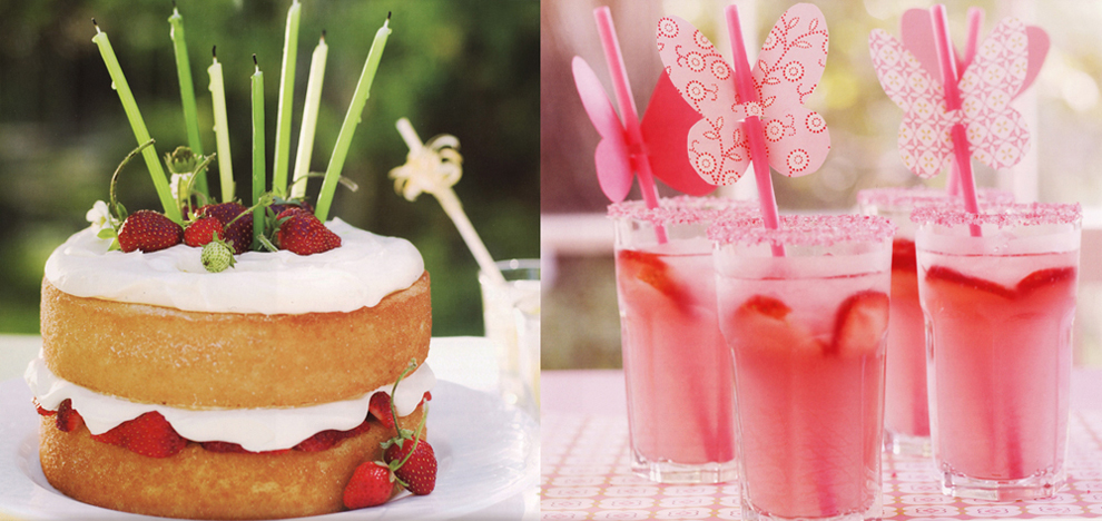 Williams Sonoma Kids Birthday Party Book Stawberry Birthday Cake and Williams Sonoma Kids Birthday Party Book Butterfly Straw and Strawberry Lemonade