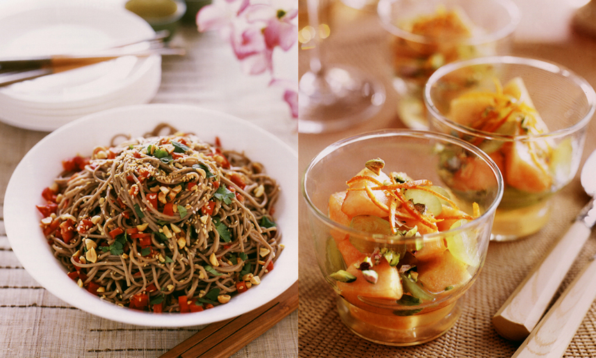 William Sonoma Bride and Groom Entertaining Book Asian Noodles and Fruit Cups