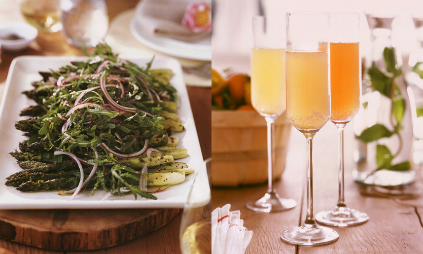 William Sonoma Bride and Groom Entertaining Book Asparagus and William Sonoma Bride and Groom Entertaining Book Champagne Glasses